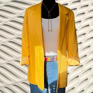 Vintage 1960s-70s Yellow Flax Blend Blazer  - Size 9/10- By Forecaster or Boston